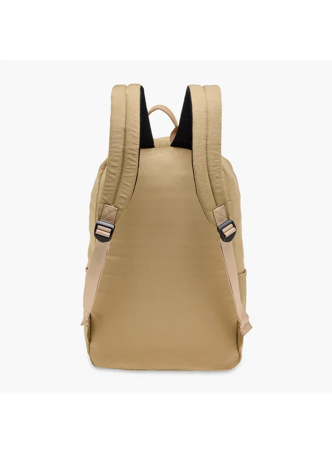 Lee Cooper Women Logo Applique Backpack with Adjustable Strap - 32x13x45 cm