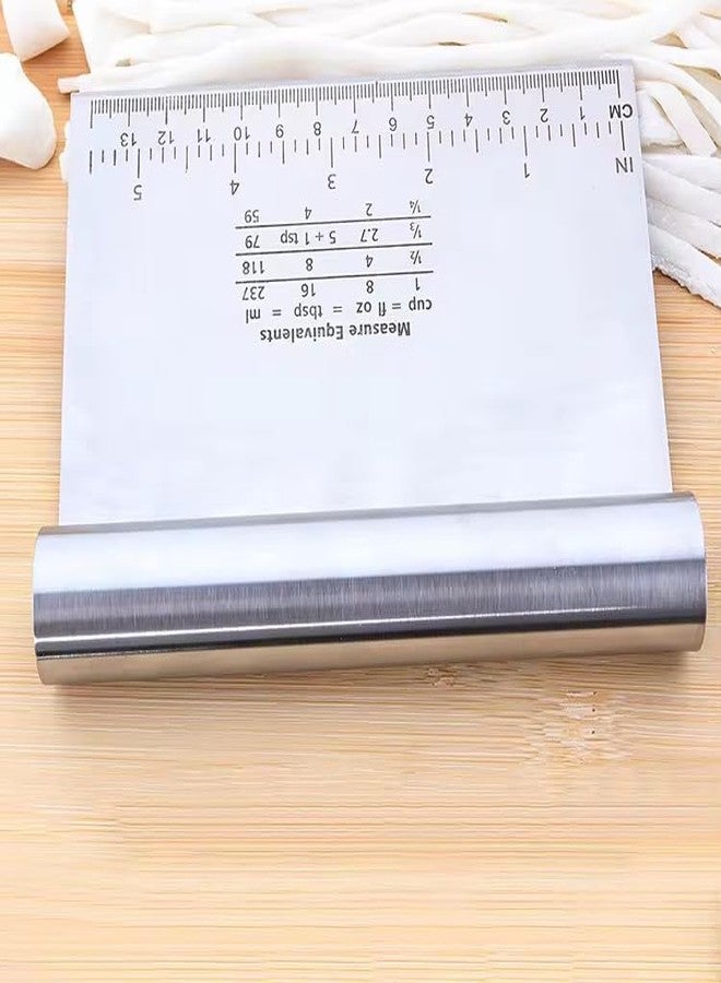 SHOAIB Stainless Steel Bench Scraper and Flexible Bowl Scraper Set | Cake Smoother | Chocolate Scraper | Dough Dividing Tools | Pizza & Pastry Cutter - Image 4