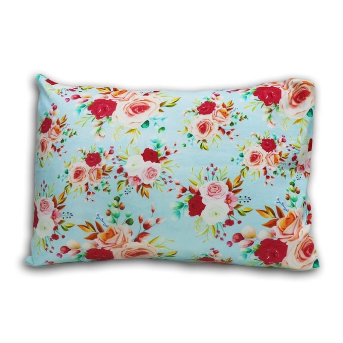 TODDLER PILLOW WITH 100 COTTON REMOVABLE COVER 20 X 15 INCHES CHILDREN PILLOWS BABY PILLOWS FLORAL BLU