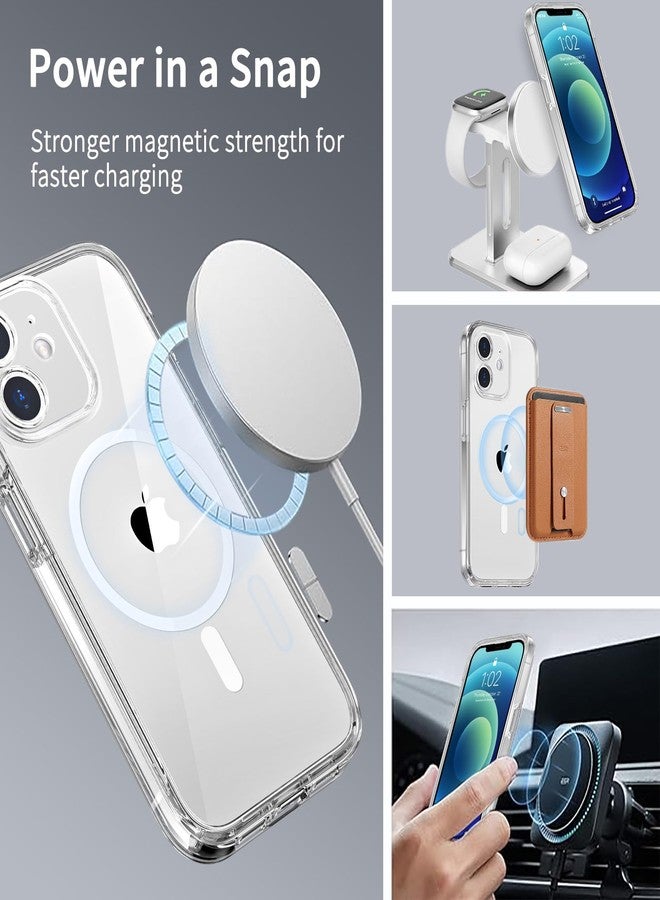 COOLQO Magnetic for iPhone 12 Case with Screen Protectors, Compatible with MagSafe, Military Grade Drop Protection, Dual Layer Design Heavy Duty Protective Shockproof Phone Case, Clear - Image 3