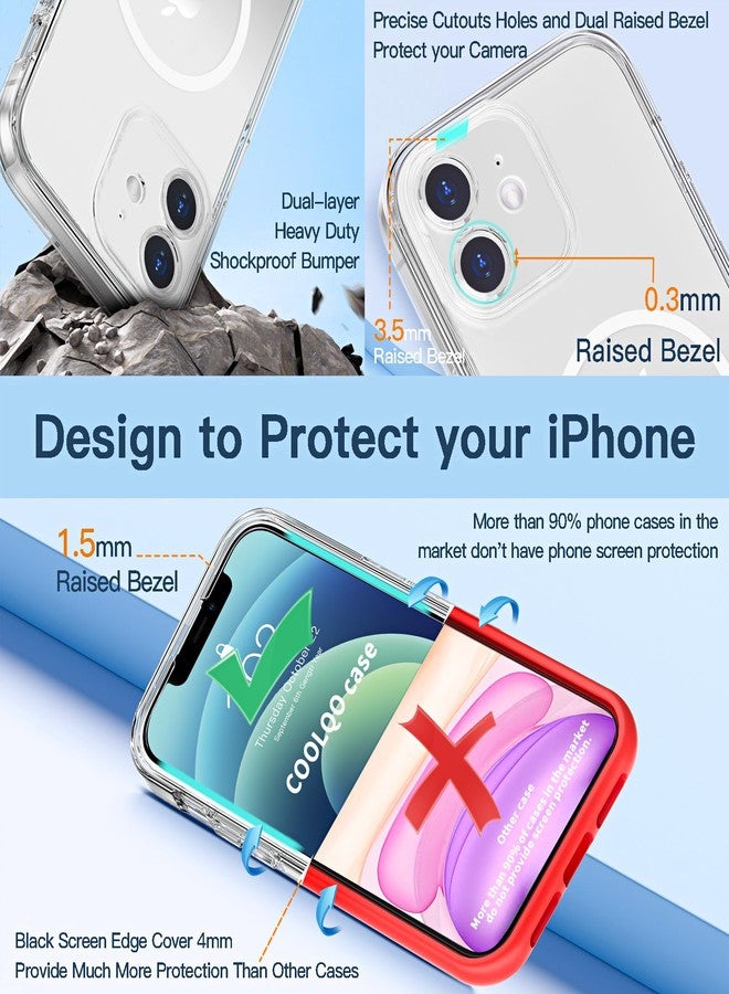 COOLQO Magnetic for iPhone 12 Case with Screen Protectors, Compatible with MagSafe, Military Grade Drop Protection, Dual Layer Design Heavy Duty Protective Shockproof Phone Case, Clear - Image 5