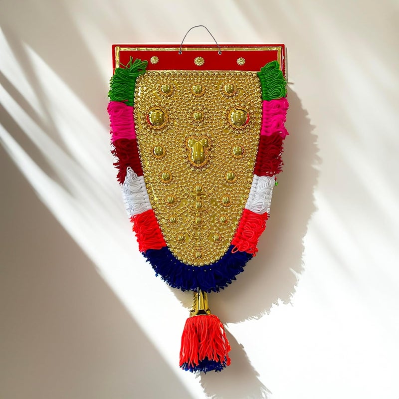 Angroos Kerala Traditional Elephant Nettipattam H30 INCH Hand Crafted Gifts For Home Wall Hanging showpiece KeralaHandicrafted gift Corporate Retun Gifts - Image 1