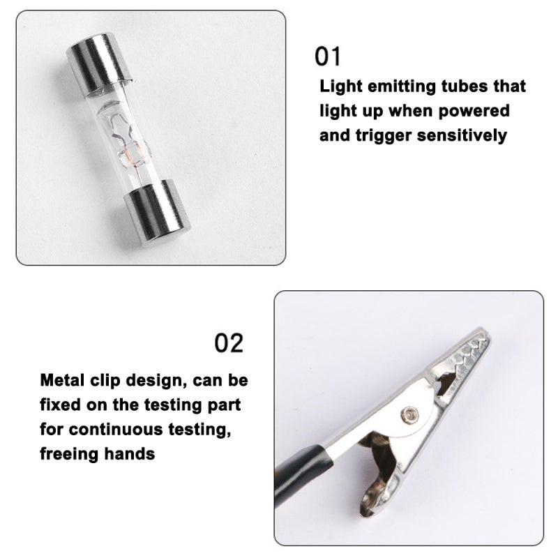 Circuit Detector Light Test Pen: 6Volt/12Volt/24Volt Copper Test Pen - No Battery Drive Required, Sensitive Trigger Light Emitting Tube for Vehicle Maintenance, Multicolor Sharp Thin Nib Hands-Free Me - Image 5