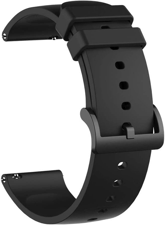 INEFABLE 20mm SmartWatch Strap Compatible with Amazfit GTS 2 Mini, Amazfit Bip/Bip U/Pro/Lite, Bip S, Amazfit GTS/ 2/2e, Samsung Galaxy Watch 4/ Watch 5 for All 20mm Watches (Black-Pack of 1) - Image 1