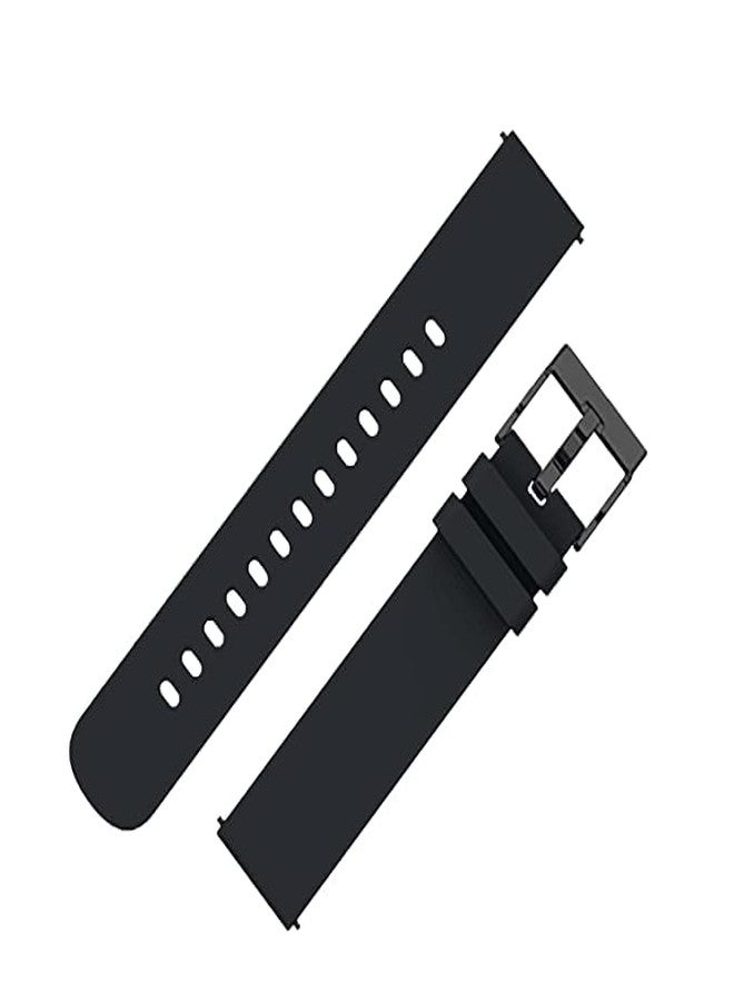 INEFABLE 20mm SmartWatch Strap Compatible with Amazfit GTS 2 Mini, Amazfit Bip/Bip U/Pro/Lite, Bip S, Amazfit GTS/ 2/2e, Samsung Galaxy Watch 4/ Watch 5 for All 20mm Watches (Black-Pack of 1) - Image 2