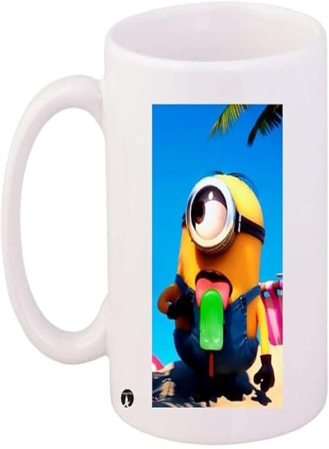 RYN Minion Printed Coffee Mug White/Blue/Yellow 11Ounce - RYNmg9987