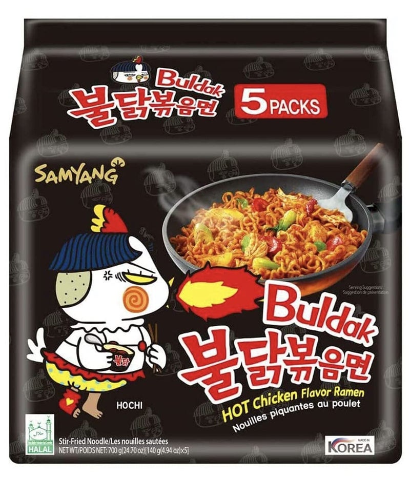 Samyang Hot Chicken Ramen Buldak Fire Noodles, 5 X 140 Grams - Image 4