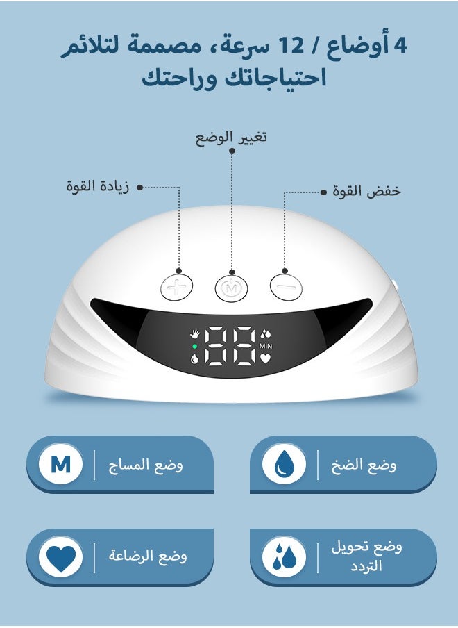 LuneEnfant - Portable Wearable Electric Breast Pump, Anti-Reflux Design, Split Structure, Small Lightweight, Hand Free and Simple Operation, Large Battery Capacity, 4 Modes and 12 Gears - Image 1