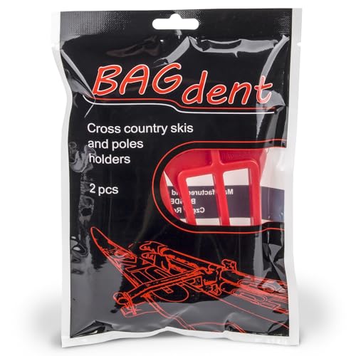 Bagdent Cross Country Skis and Poles Holder – 1 Pair, Universal Nordic Ski Pole Carrier (Red) - Image 2