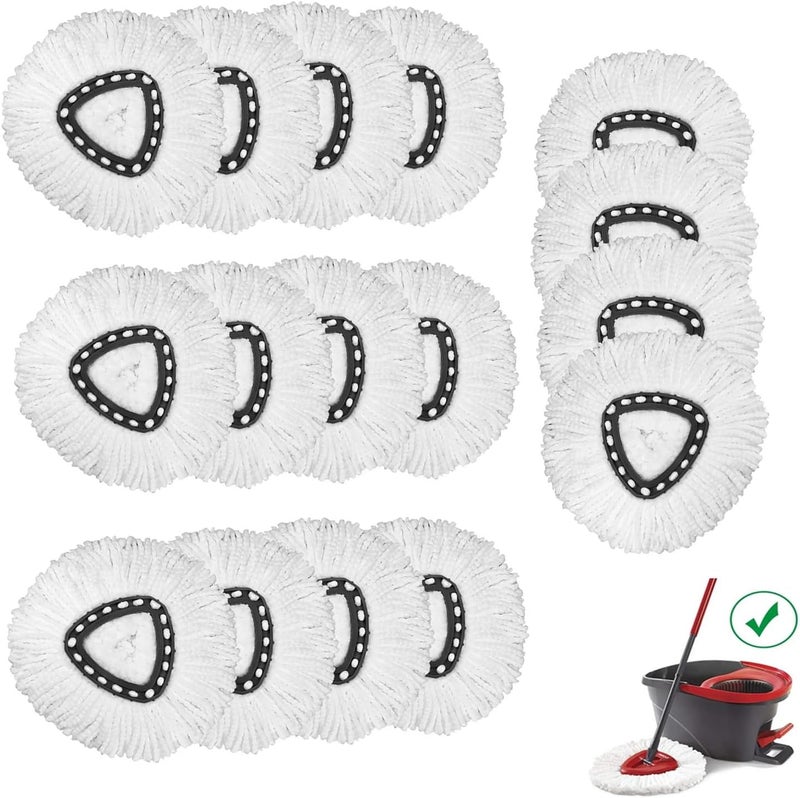YEESON Spin Mop Replacement Head, 16 Pack 100% Microfiber Mop Refills Spin Mop Replacements Head for Easy House Cleaning Floor Mopping - Image 1