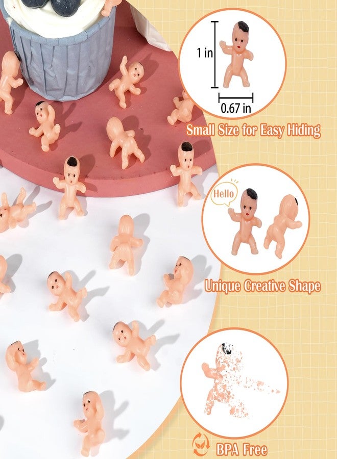 ZZYFGH 60 PCS Plastic Babies for Games, 1 Inch Mini Babies Tiny Baby for Shower Game, My Water Broke Ice Cube Game, King Cake Baby for Party Decorations - Image 3