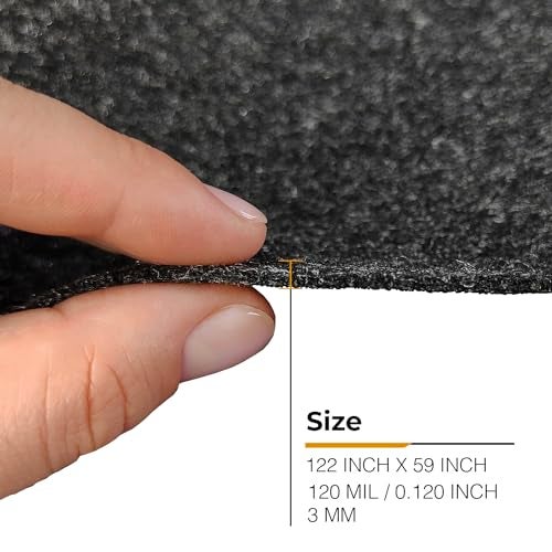 Siless 59"x122" Black Underfelt Carpet for Speaker, Sub Box Carpet, Auto, RV, Boat, Marine, Truck, Car Trunk Felt Fabric Material - Image 2