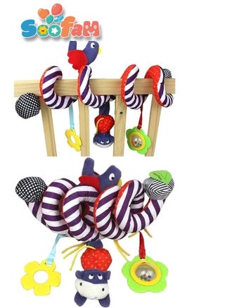 Baby Crib Accessories with Bell for boy or Girl, Activity Spiral Plush Toys for Stroller and Travel,Car Seat Toy - view 4