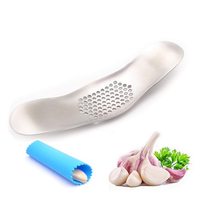 GARLIC ROCKER CRUSHER MINCER PRESS DISHWASHER SAFE STAINLESS STEEL GARLIC CRUSHER PRESS