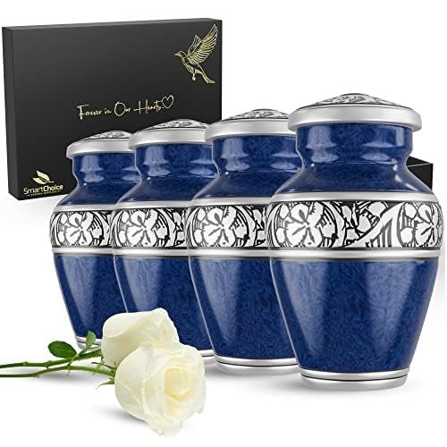 SmartChoice Urn for Human Ashes Adult Memorial urn Funeral Cremation Urns Set of 4 Cremation Keepsakes