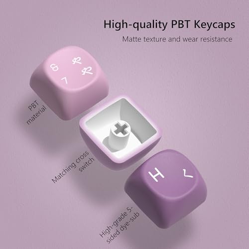 Womier MOA Purple Keycaps Japanese, PBT Keycaps for Mechanical Keyboard,Cute Dye-Sublimation Custom Keyboard Key Cap for 60 75 100 Percent Cherry Gateron MX Keyboards, Gradient Purple - Image 4