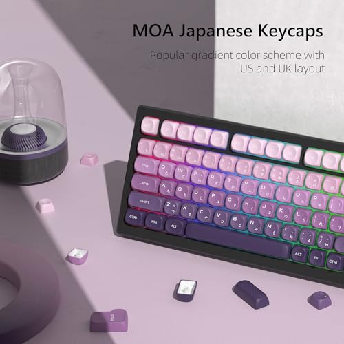 Womier MOA Purple Keycaps Japanese, PBT Keycaps for Mechanical Keyboard,Cute Dye-Sublimation Custom Keyboard Key Cap for 60 75 100 Percent Cherry Gateron MX Keyboards, Gradient Purple - Image 3