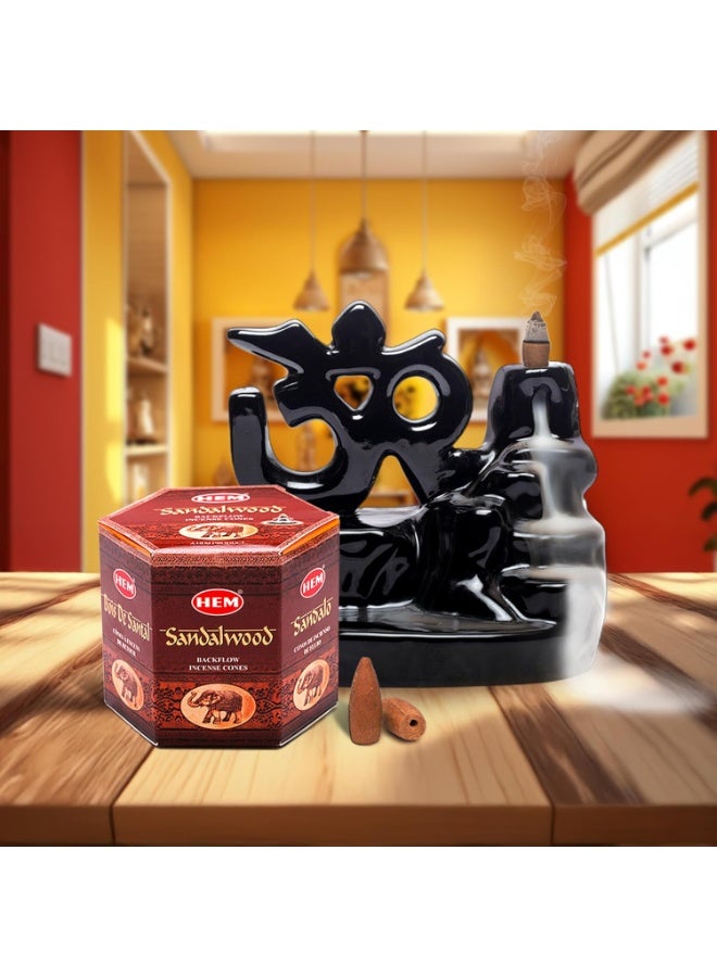 HEM Sandalwood Backflow Brown Incense Cones | Long Lasting Aroma for Positivity & Pure Air | Wood Powder | Aromatherapy for Stress Relief, Air Purifier & Cleansing | Gift Set - Pack of 40 Cones - Image 5