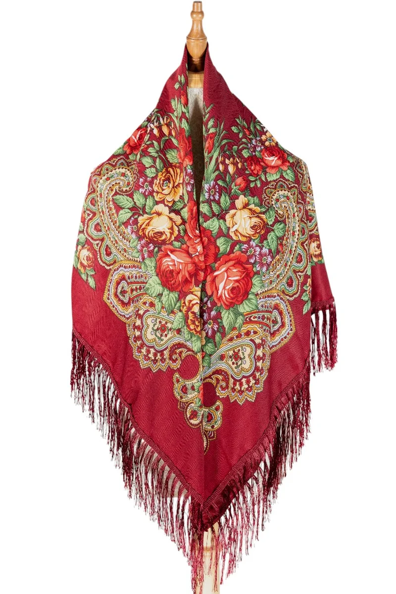 D'Daniela Katerina Women's Eastern European Cotton Tassel Shawl