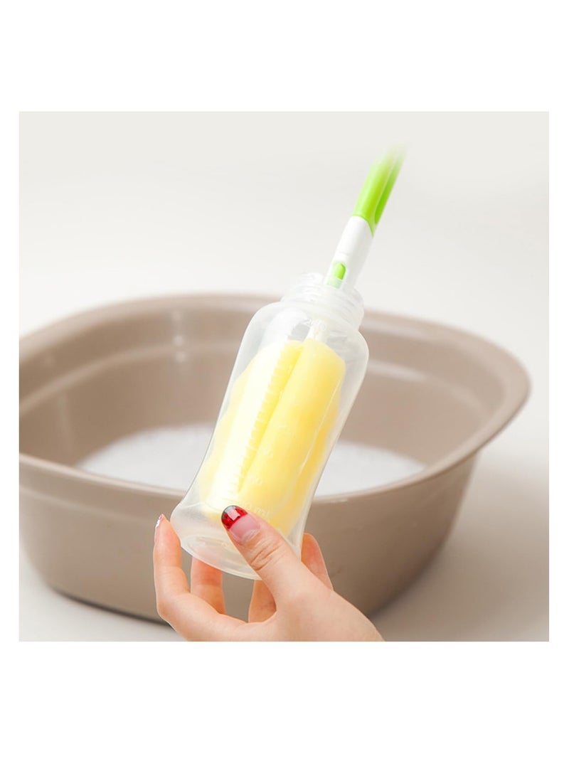 ECVV Bottle Cleaning Brushes Set 6 Pieces Baby Milk Bottle Brush With Pacifier Cleaner and Straw Cleaner Sponge Cleaner Brush For Pump BPA Free - Image 1