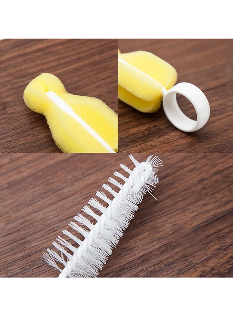 ECVV Bottle Cleaning Brushes Set 6 Pieces Baby Milk Bottle Brush With Pacifier Cleaner and Straw Cleaner Sponge Cleaner Brush For Pump BPA Free - Image 4