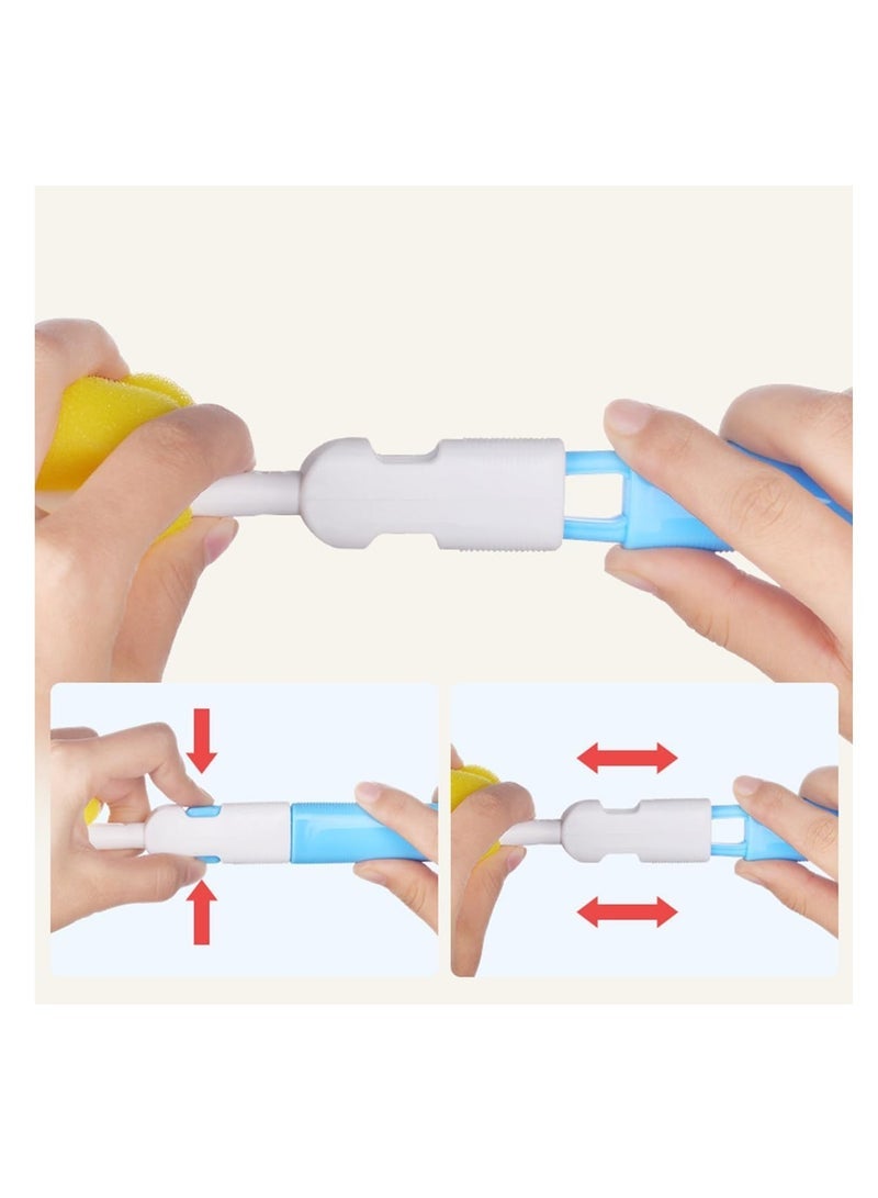 ECVV Bottle Cleaning Brushes Set 6 Pieces Baby Milk Bottle Brush With Pacifier Cleaner and Straw Cleaner Sponge Cleaner Brush For Pump BPA Free - Image 5