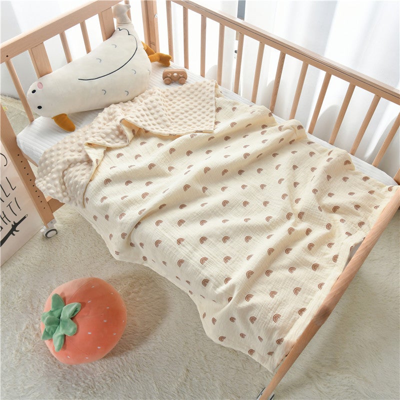 Explosive Crepe Bean Blanket Baby Swaddle Blanket Blanket Bag Newborn Bean Velvet Summer Quilt Air-Conditioning Quilt - Image 5