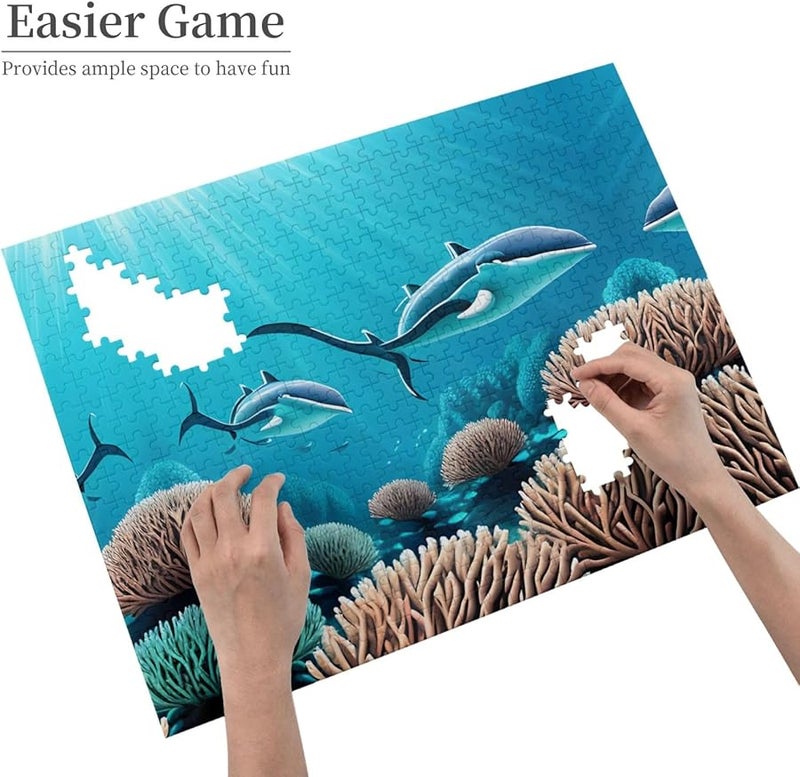 لغز الحيتان في أعماق البحار 500 قطعة للبالغين ديكور المنزل 20.4 × 15 بوصة - Image 4