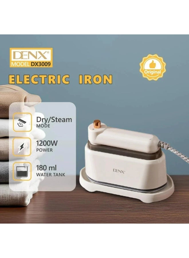 Denx DX3009 1200W Dry and Steam Electric Iron with 180ml Water Tank and Overheat Protection - Image 3