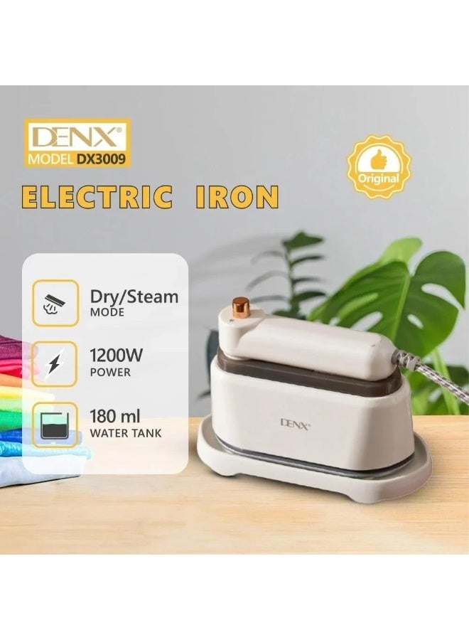 Denx DX3009 1200W Dry and Steam Electric Iron with 180ml Water Tank and Overheat Protection - Image 4
