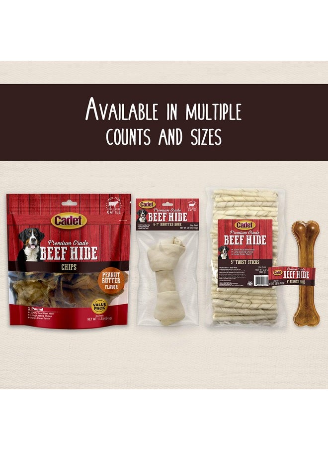 Cadet Cadet Premium Grade Beef Hide for Dogs, Long Lasting Rawhide Twist Chew Sticks, Natural Dog Chews, 5 Inch Dog Bones (100 Count)  - Image 5