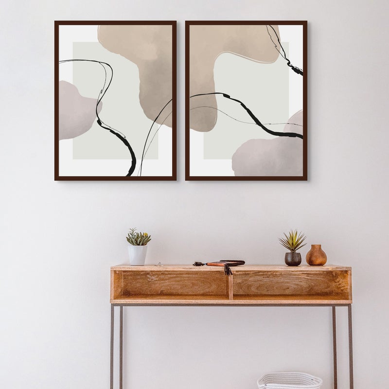 آرت دیکور  ديكور فني، طباعة بورتريه فنية جميلة مؤطرة، فن تجريدي حديث، مطبوعات معاصرة بسيطة لغرفة المعيشة، غرفة النوم، المكتب - Image 2