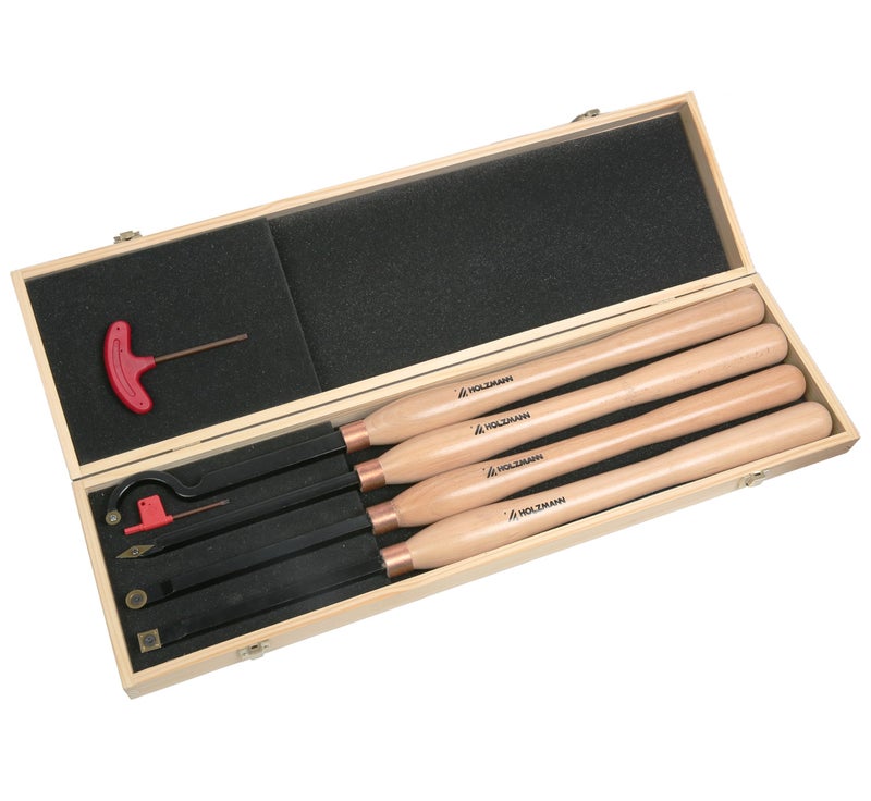 VINWOX 20" Full Size 4 PCS Carbide Wood Lathe Turning Tool Set, Including Swan Neck Hollower, Rougher, Finisher, Detailer, Titanium Coated Carbide Blades 2X Extended Service Life, Beech Wood Handle - Image 4