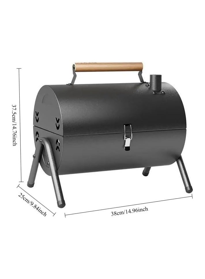 MOMENT Portable Folding charcoal BBQ Grill - Heavy-Duty Iron Construction, Compact Foldable Outdoor Grill with Adjustable Vents & chimney, for Camping, Backyard, Parties - Ideal for up to 8 People, - Image 3