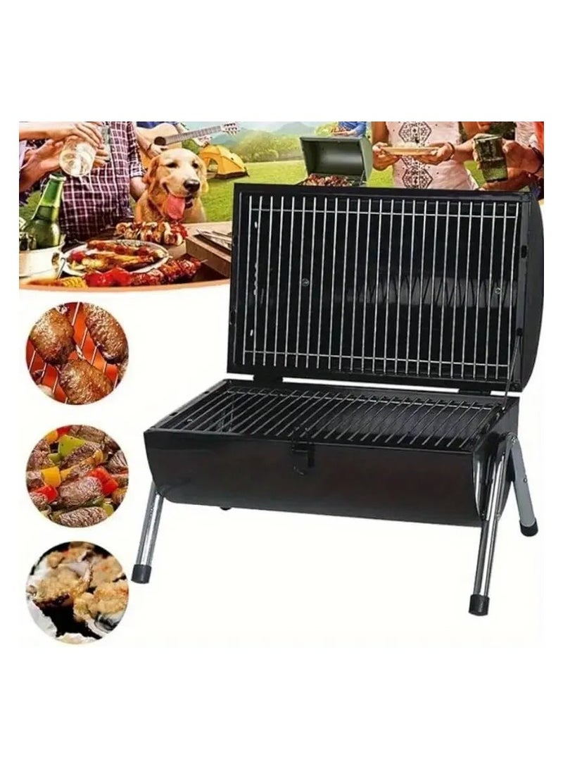MOMENT Portable Folding charcoal BBQ Grill - Heavy-Duty Iron Construction, Compact Foldable Outdoor Grill with Adjustable Vents & chimney, for Camping, Backyard, Parties - Ideal for up to 8 People, - Image 4