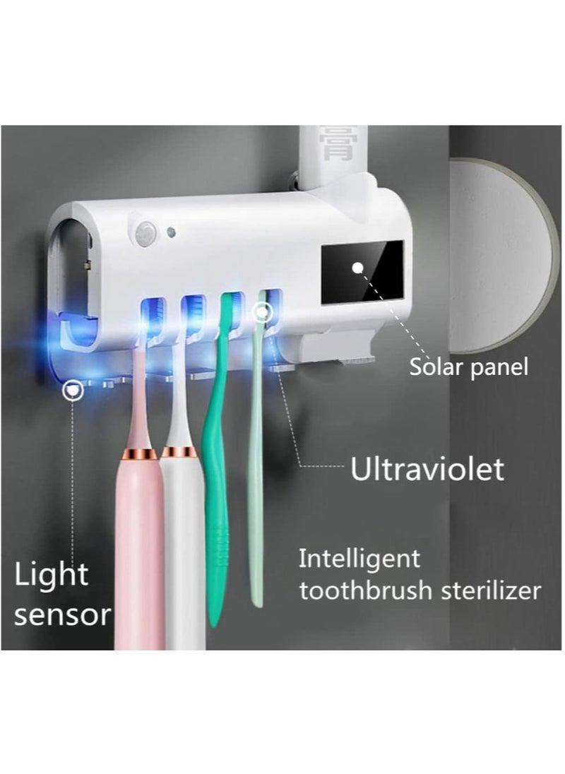 UV Toothbrush Sterilizer, Wall Mounted Toothbrush Holder, Toothbrush Holder, Wireless Design, Bathroom Toothbrush Holder Wall Mounted UV Sterilizer