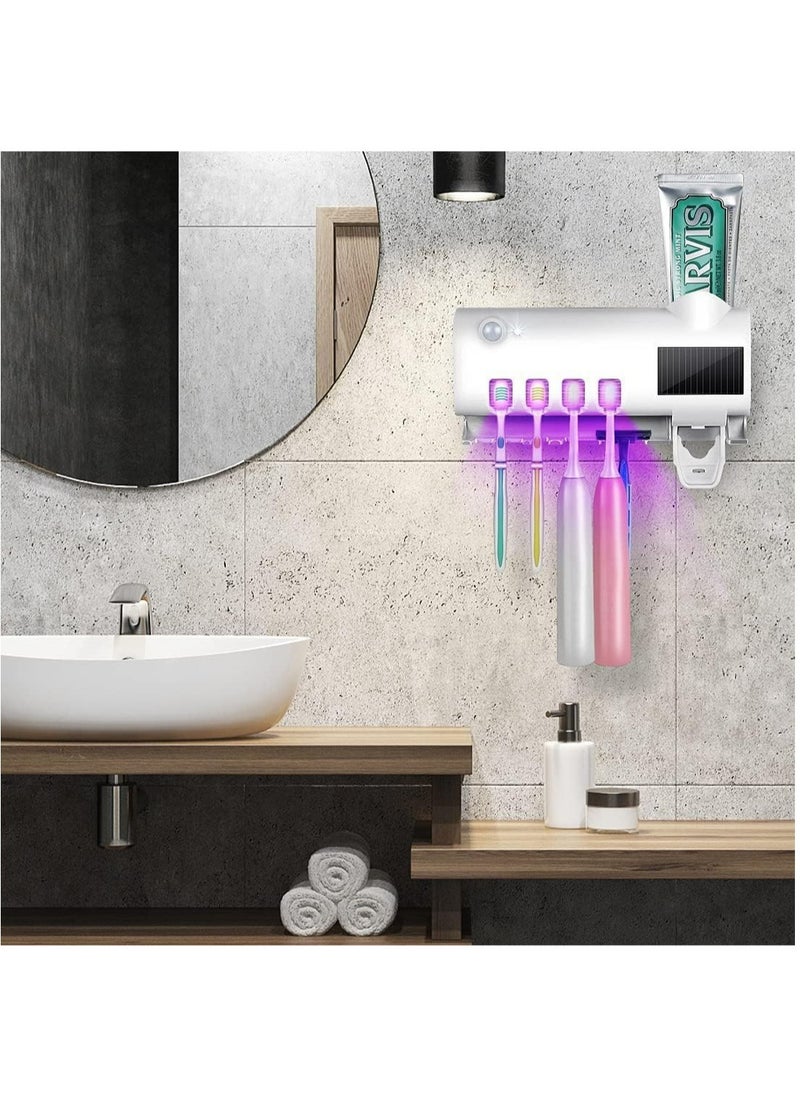 UV Toothbrush Sterilizer, Wall Mounted Toothbrush Holder, Toothbrush Holder, Wireless Design, Bathroom Toothbrush Holder Wall Mounted UV Sterilizer