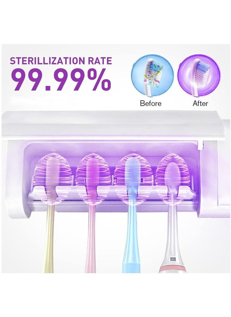 UV Toothbrush Sterilizer, Wall Mounted Toothbrush Holder, Toothbrush Holder, Wireless Design, Bathroom Toothbrush Holder Wall Mounted UV Sterilizer
