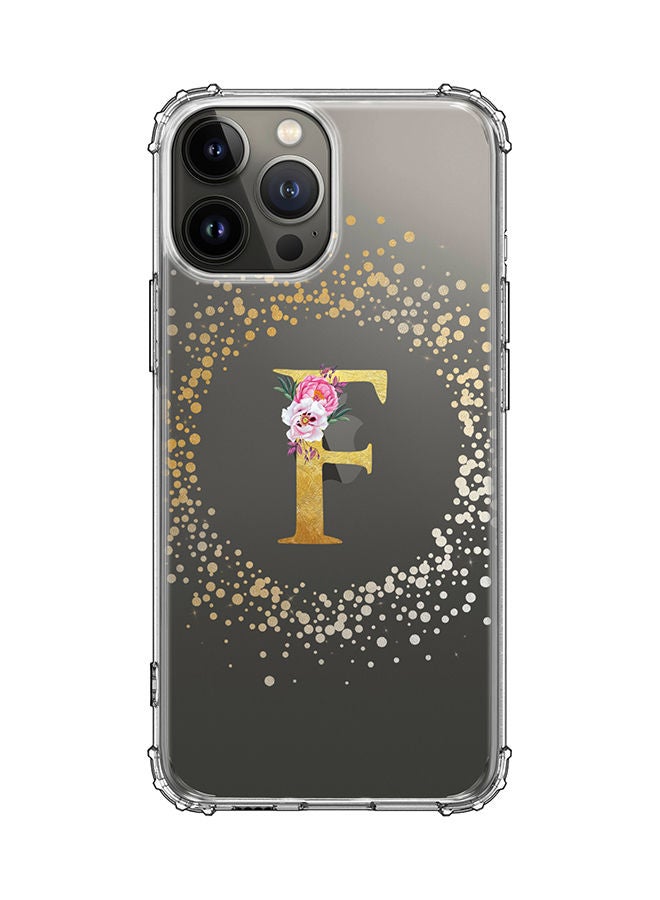 Stylizedd Monogram Design Classic Clear Cover for Apple iPhone 13 Pro Max Case Soft TPU Gel Thin Transparent Flexible Cover - F - Image 1