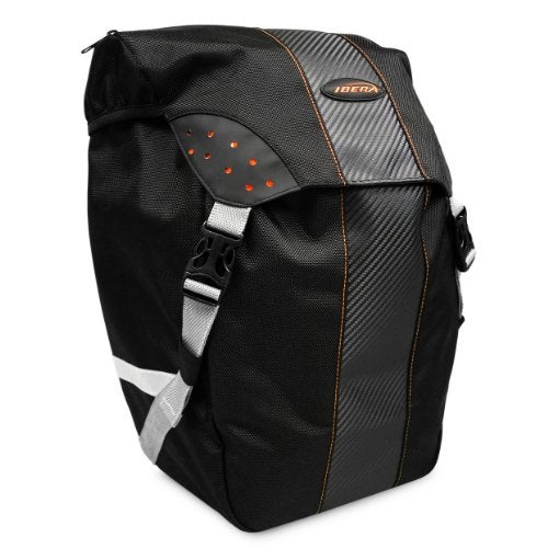 Ibera Bicycle Bag PakRak Clip-On Quick-Release All Weather Bike Panniers (Pair), Includes Rain Cover , Black - Image 5