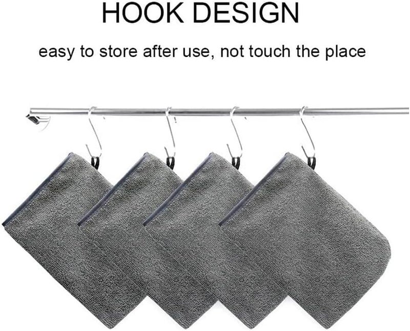 DBOO 2 Pack Microfibre Body Wash Mitts, Soft Face Cleansing Mitts, Bath SPA Terry Cloth, Reusable Makeup Remover Mitt Gloves, 15x21 cm, Grey - Image 4