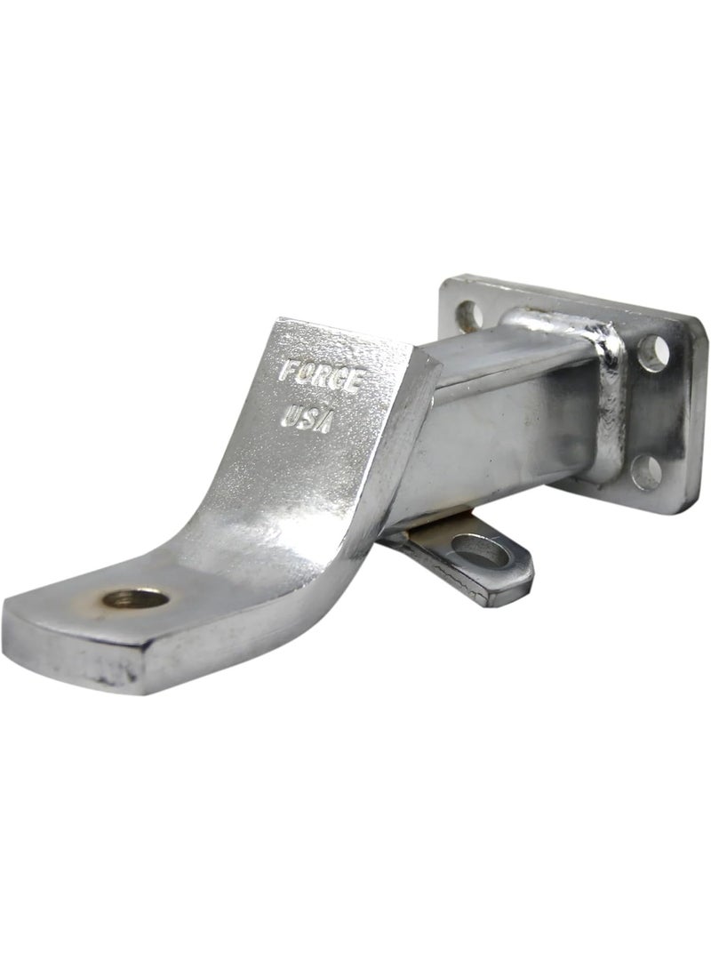 Trailer Hitch Ball Hook 63.5x19mm, Steel Flat Wall Mount Bracket, Side Hole Bent Design, Double Coated Finish, Heavy Duty Utility Hook, Storage Rack & Shelf Support Bracket