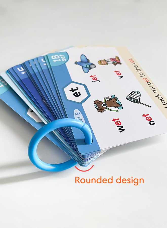 SHABILI 65PCS Phonics Flash Cards for Kids, Early Learning Spelling and Reading Practice Cards with Rings, Waterproof Double-Sided Educational Flashcards for Preschool, Kindergarten, Teachers and Homeschool - Image 4