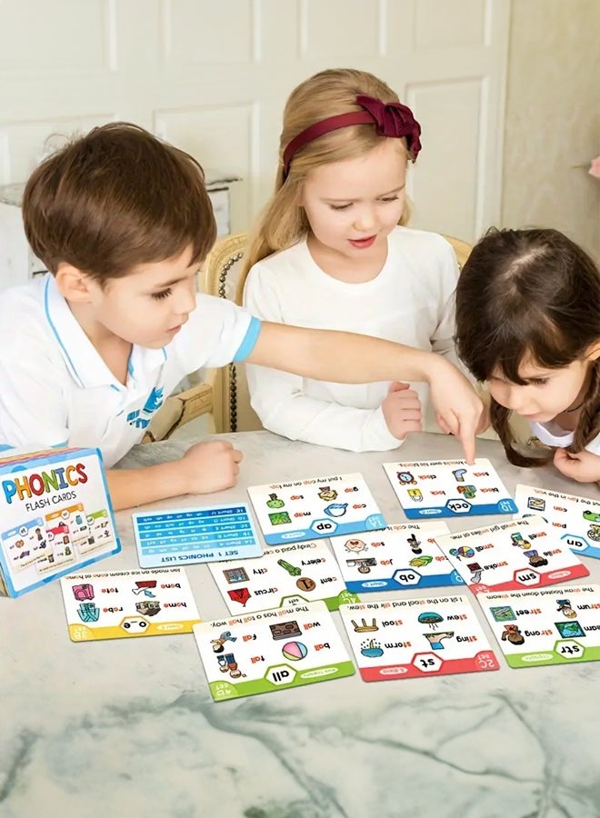 SHABILI 65PCS Phonics Flash Cards for Kids, Early Learning Spelling and Reading Practice Cards with Rings, Waterproof Double-Sided Educational Flashcards for Preschool, Kindergarten, Teachers and Homeschool - Image 3