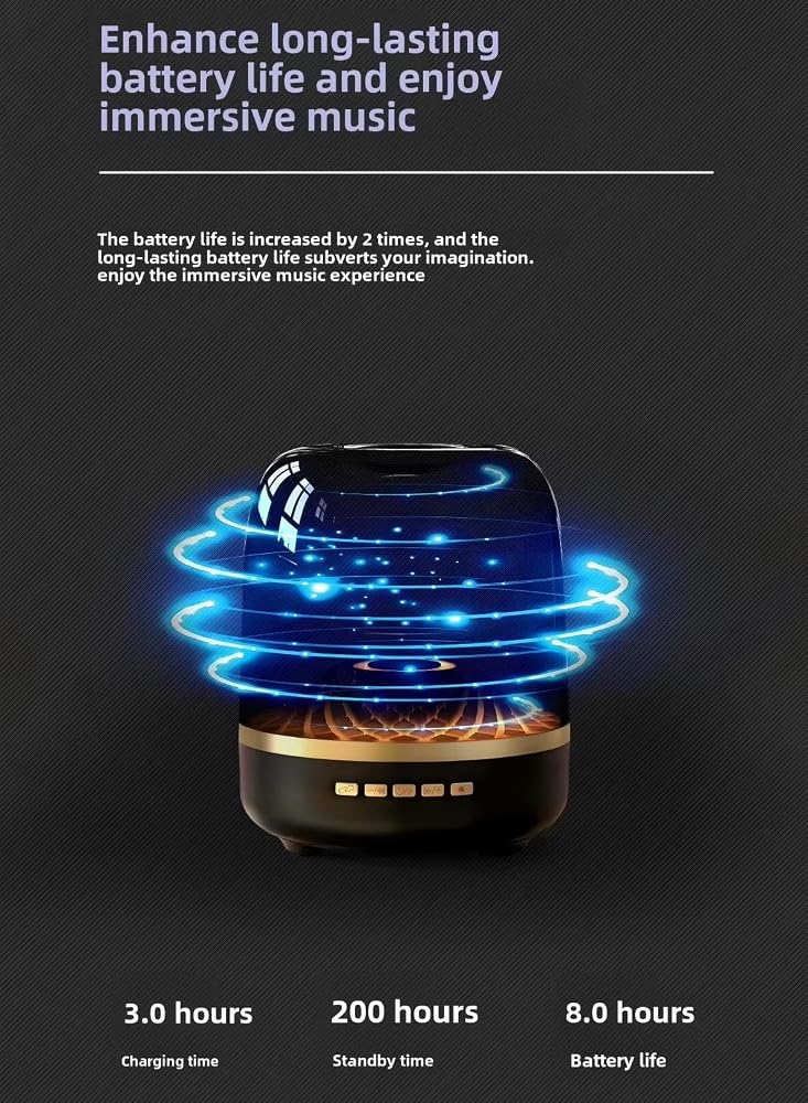 LOOPITYS Bluetooth 5.3 Wireless Speaker,20W 360° Surround Sound Speaker with RGB Ambient Light,Rechargeable Portable Speaker Support TF Card AUX USB Hands‑Free Call for Home Party - Image 4