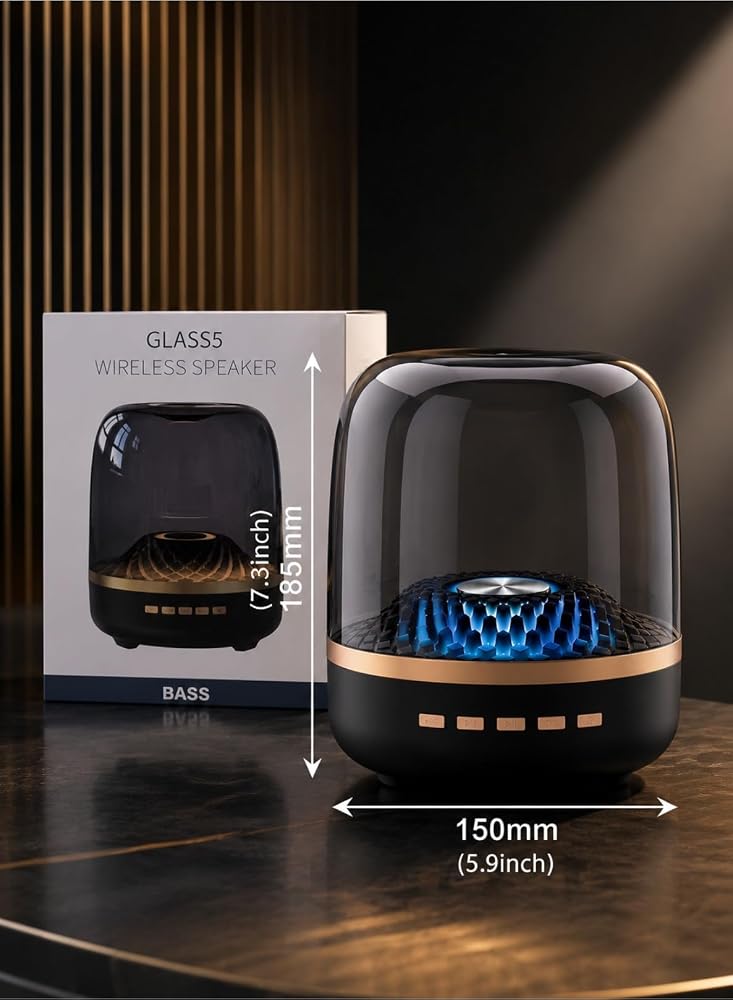 LOOPITYS Bluetooth 5.3 Wireless Speaker,20W 360° Surround Sound Speaker with RGB Ambient Light,Rechargeable Portable Speaker Support TF Card AUX USB Hands‑Free Call for Home Party - Image 5