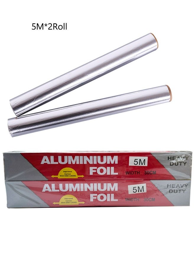 2-Piece Pack Thickened 5M Disposable Food Grade Aluminum Foil Roll  For Grilling, Roasting, Baking, And Food Storage To Preserve Freshness, 30CM Width, Perfect For Kitchen Wrap,Cooking (18micron Thickness) - pzsku/Z6C5DF3758B477B8E0DF6Z/45/_/1735123177/2f8829a1-1133-4094-a46d-c626173fe3af