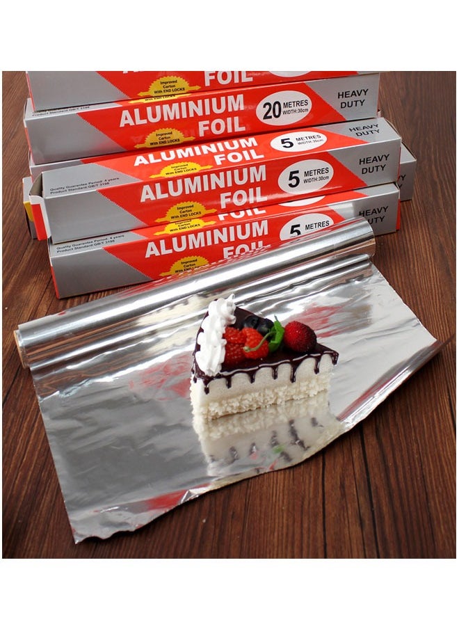 2-Piece Pack Thickened 5M Disposable Food Grade Aluminum Foil Roll  For Grilling, Roasting, Baking, And Food Storage To Preserve Freshness, 30CM Width, Perfect For Kitchen Wrap,Cooking (18micron Thickness) - pzsku/Z6C5DF3758B477B8E0DF6Z/45/_/1735123366/dbbf981f-a0cf-465a-89fc-be077912eb09