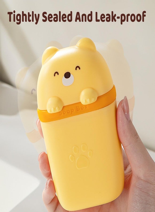 Dancepanda Soap Dish for Shower,Bar Soap Holder Travel Case,Travel Soap Case(Cartoon Bear Design) - Image 4