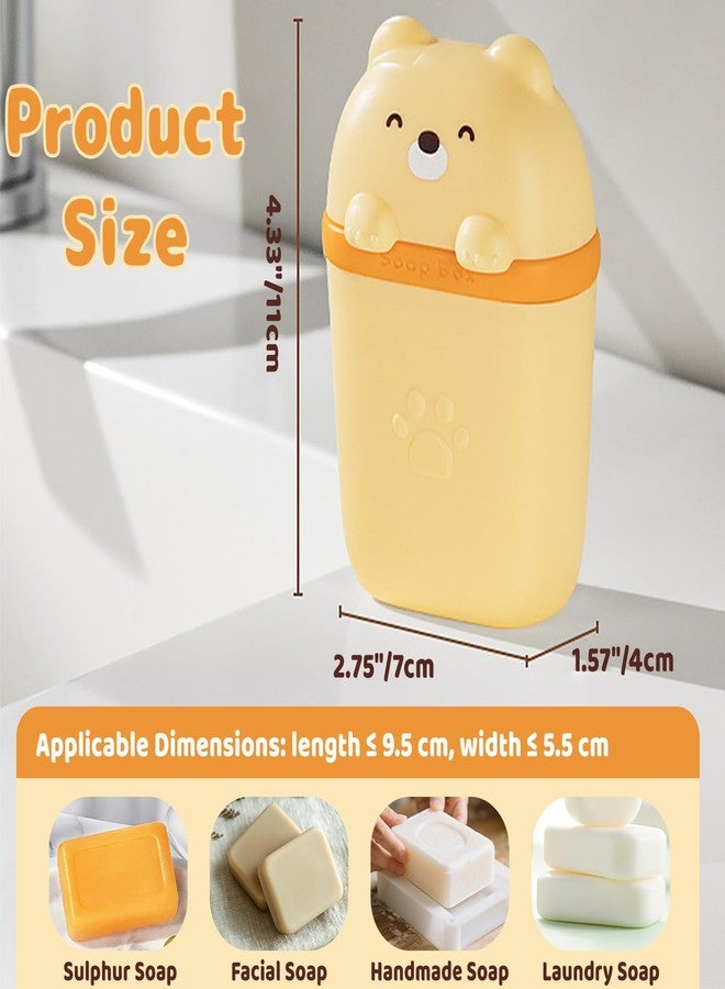 Dancepanda Soap Dish for Shower,Bar Soap Holder Travel Case,Travel Soap Case(Cartoon Bear Design) - Image 2